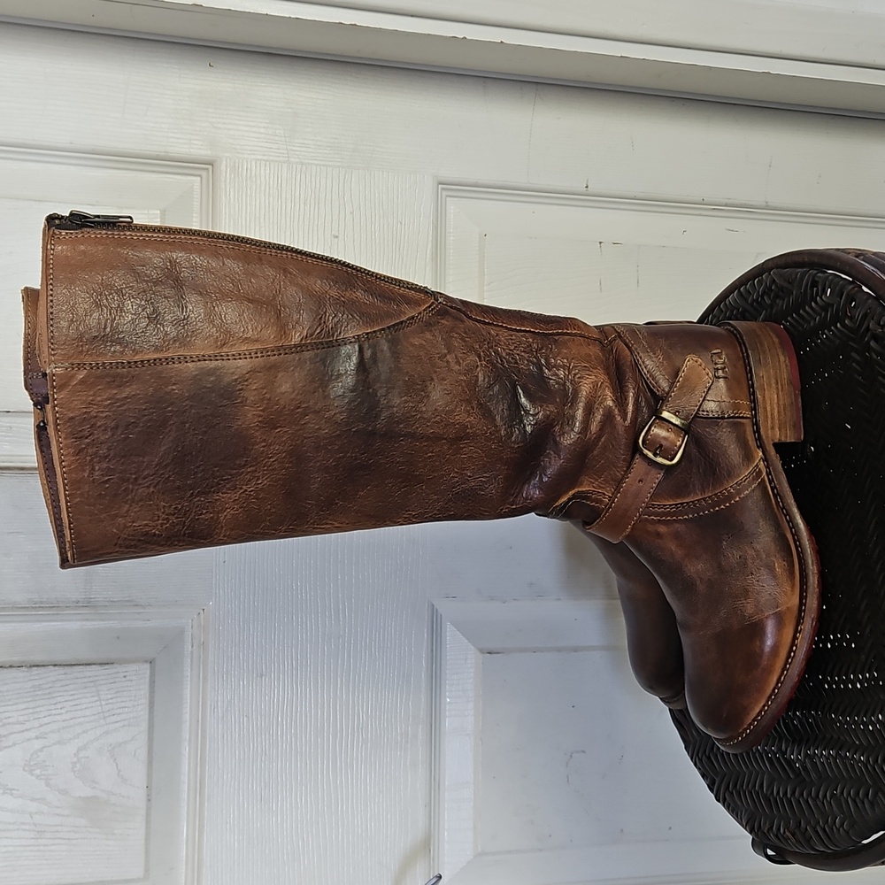 BED|STU Rustic Brown Leather Moto Boots